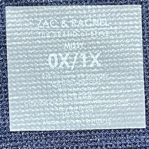 Zac & Rachel Blue Camo Stretchy High Waist Leggings. 0X. 1X. Plus. - Picture 5 of 6